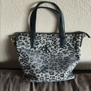 Calvin Klein Black and Gray Leopard Tote